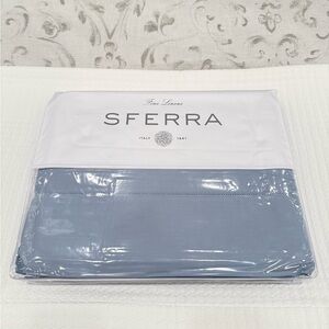SFERRA LEONARDO PERCALE 4 PIECE KING SHEET SET IN POOLSIDE BLUE MADE IN ITALY